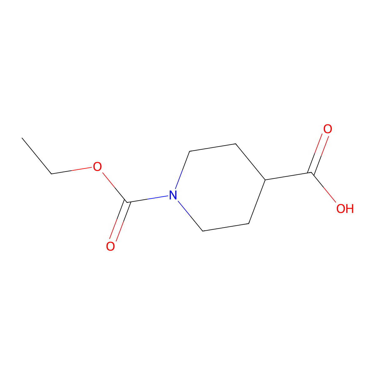 1-(Ethoxycarbonyl)-4-piperidinecarboxylic Acid molecular structure, CAS 118133-15-6