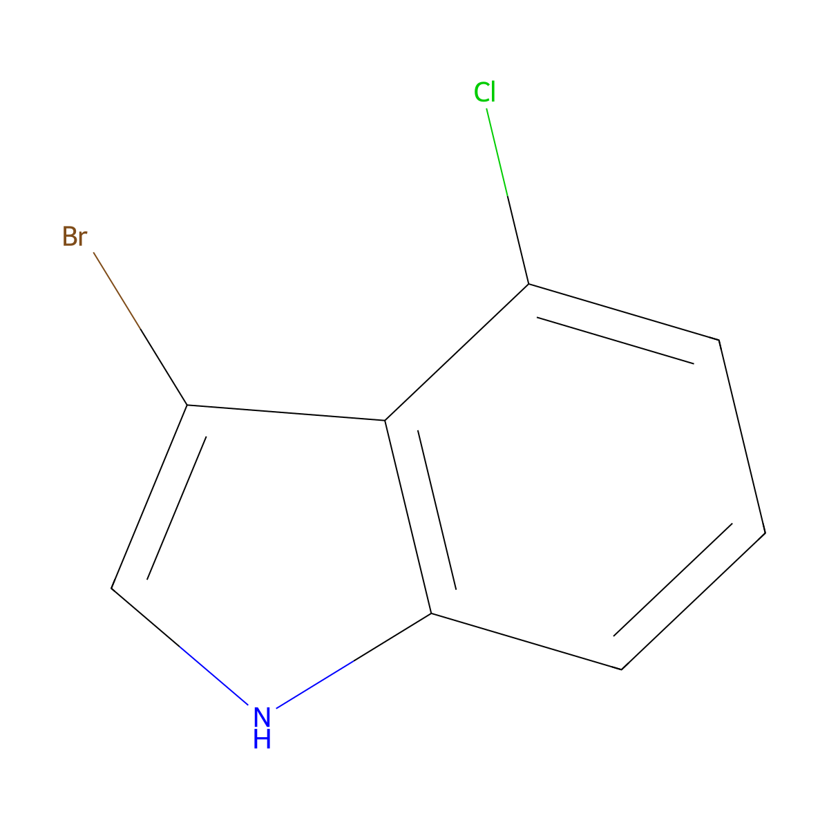 3-Bromo-4-chloro-1H-indole molecular structure, CAS 1181332-74-0