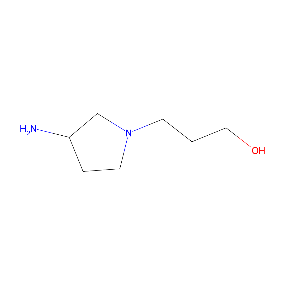 3-(3-Aminopyrrolidin-1-yl)propan-1-ol molecular structure, CAS 1181332-92-2