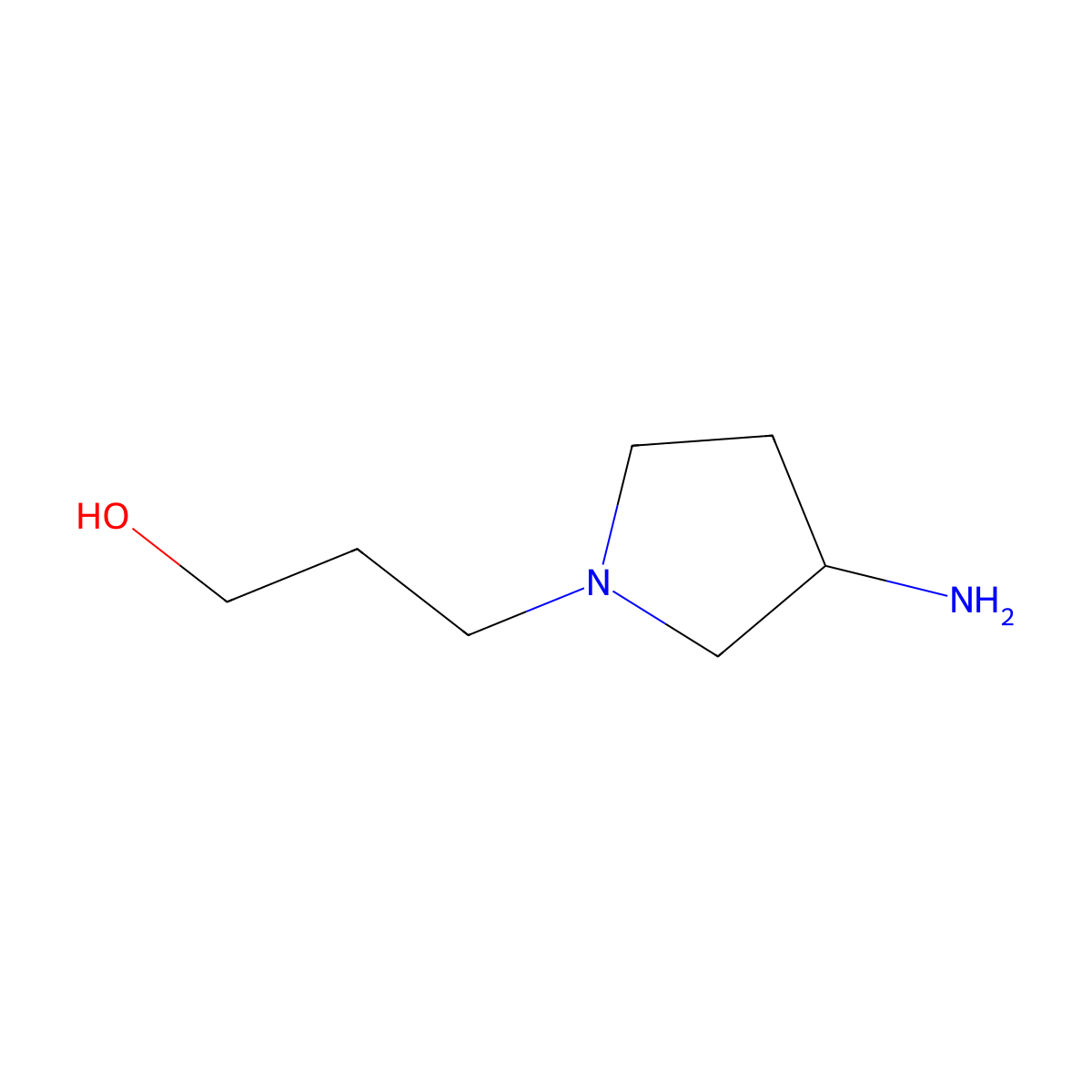 3-(3-Aminopyrrolidin-1-yl)propan-1-ol molecular structure, CAS 1181332-92-2
