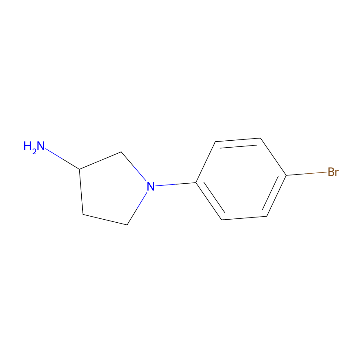 1-(4-Bromophenyl)pyrrolidin-3-amine molecular structure, CAS 1181332-98-8