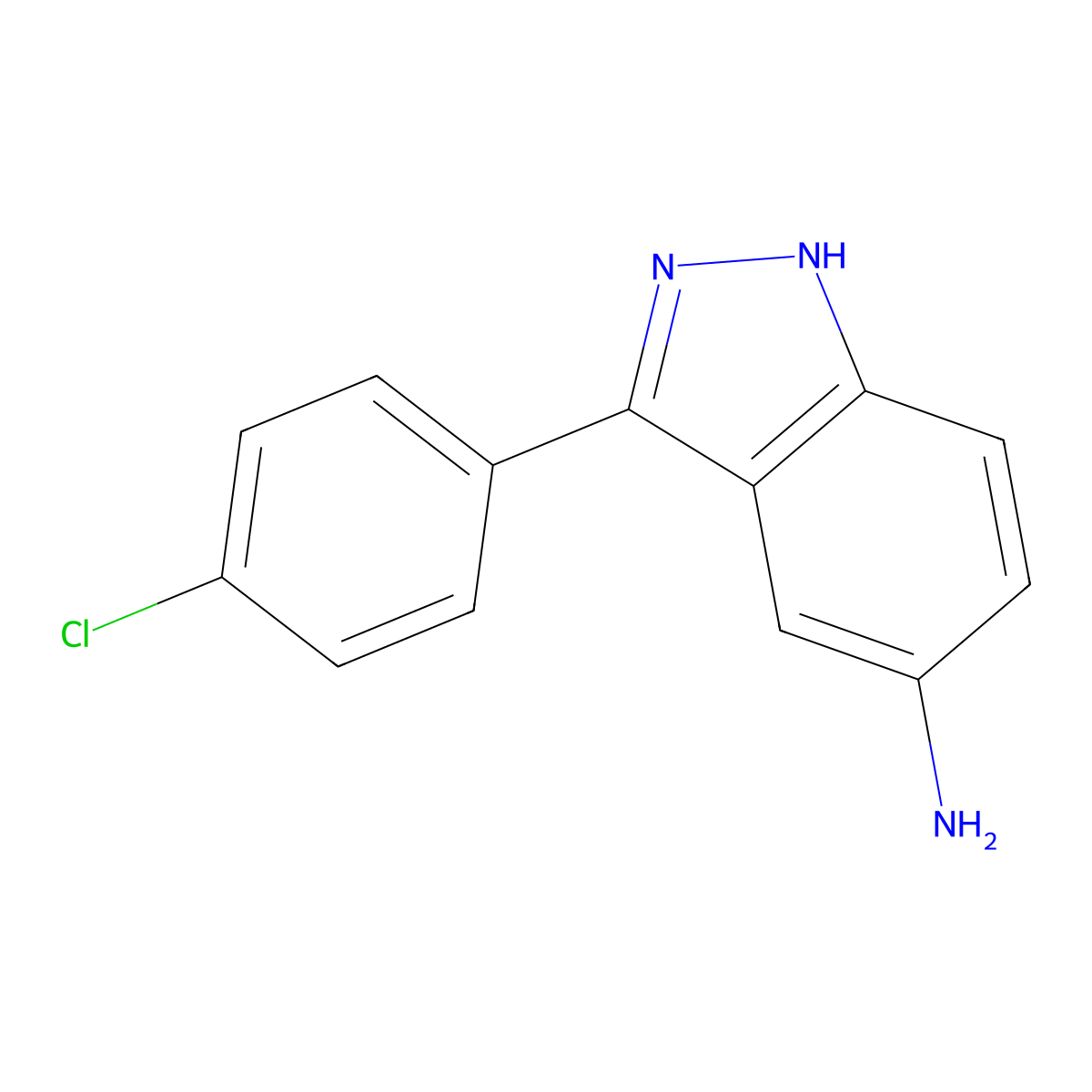 3-(4-chlorophenyl)-1H-indazol-5-amine molecular structure, CAS 1181335-70-5