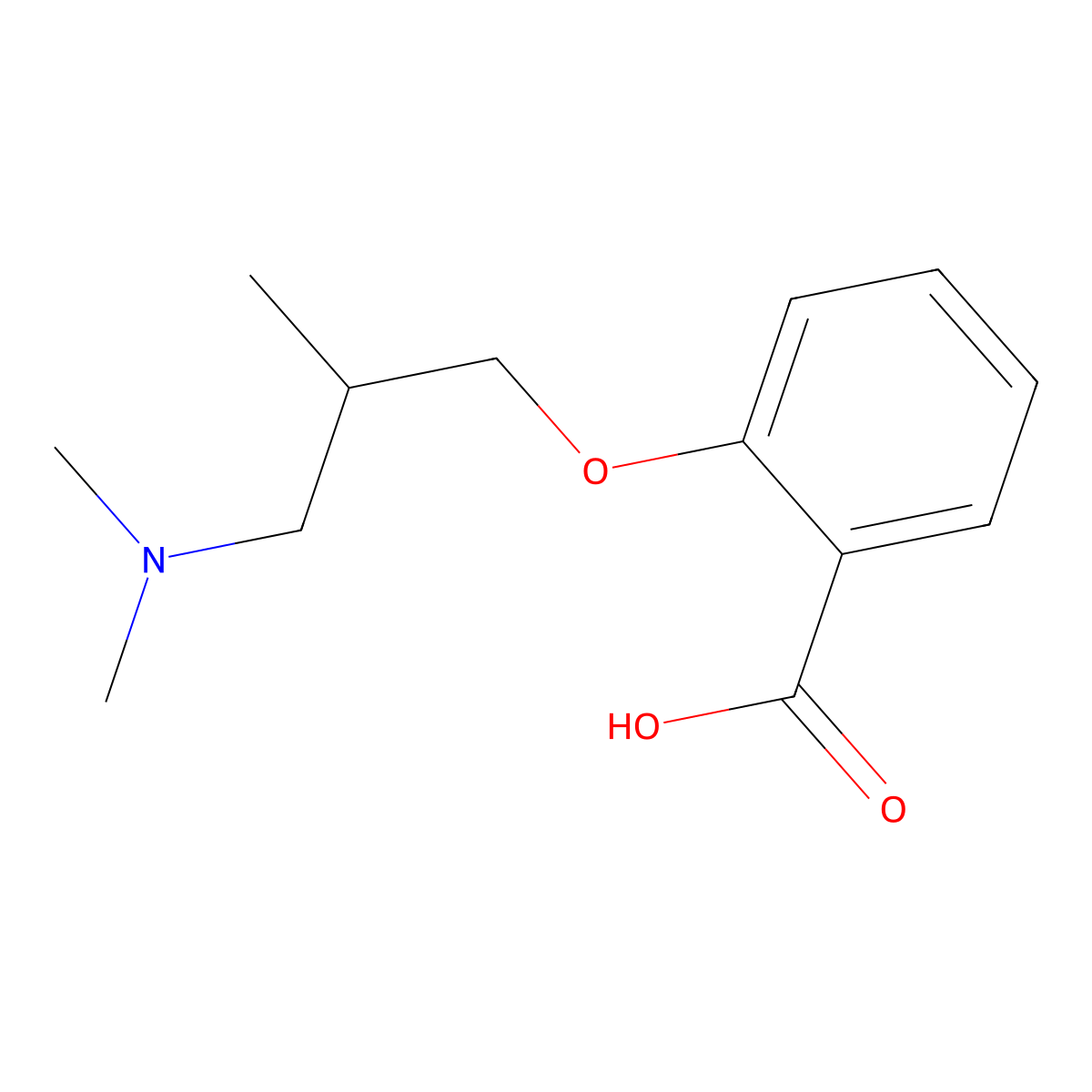 2-[3-(Dimethylamino)-2-methylpropoxy]benzoic acid molecular structure, CAS 1181346-13-3