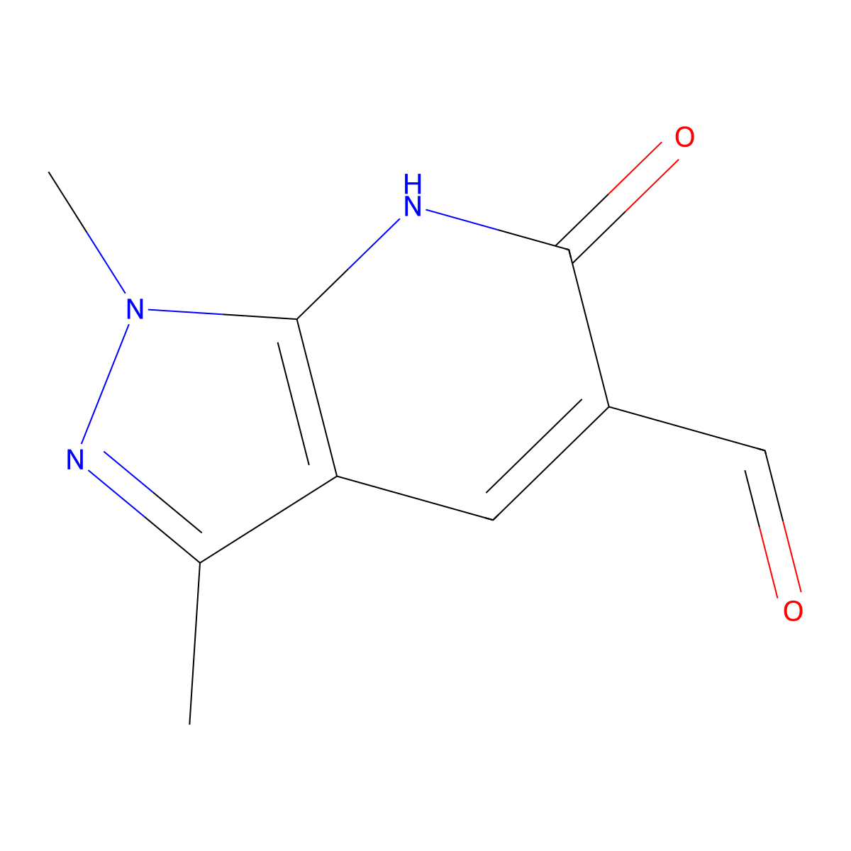 1,3-Dimethyl-6-oxo-7H-pyrazolo[3,4-B]pyridine-5-carbaldehyde molecular structure, CAS 1181352-59-9