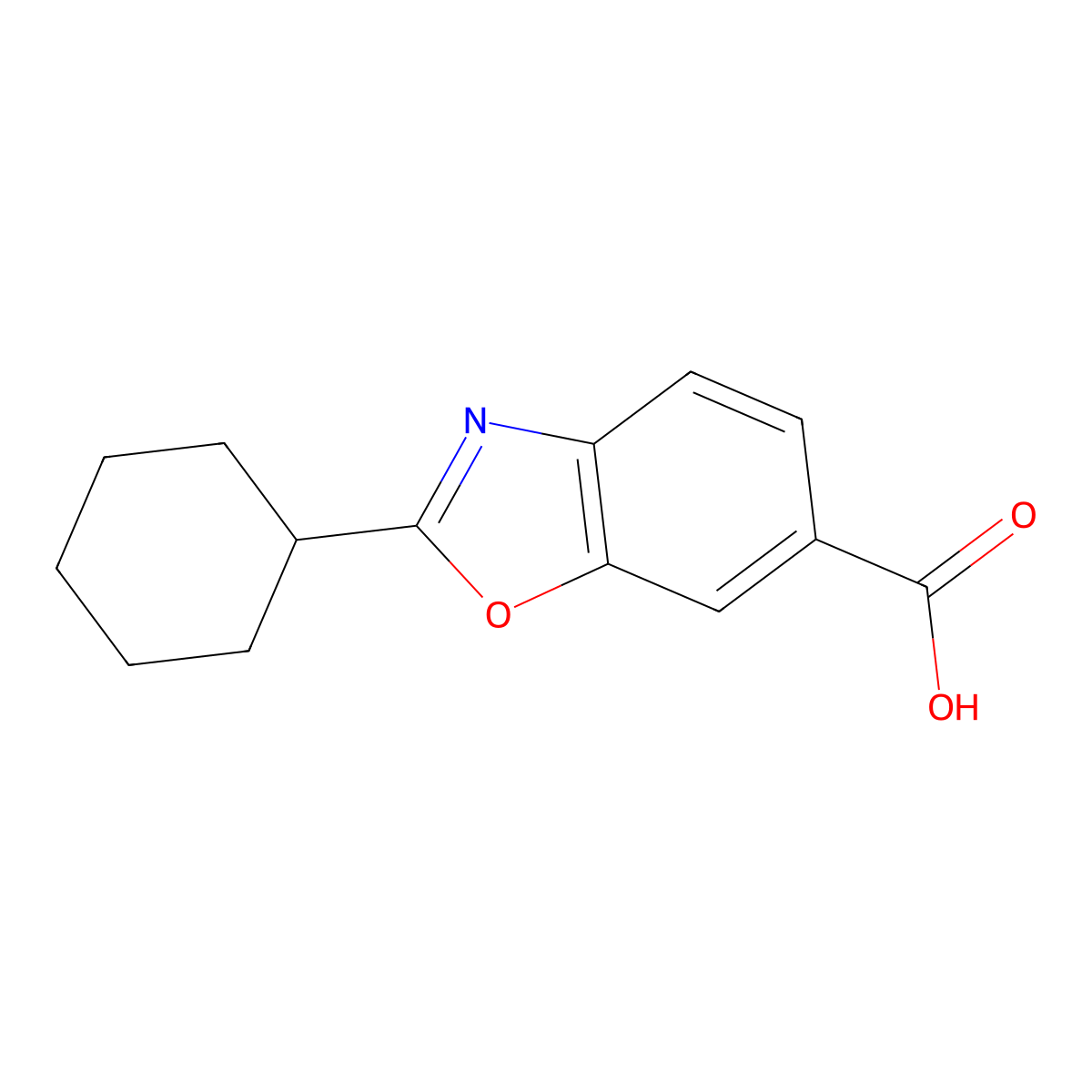 2-Cyclohexyl-1,3-benzoxazole-6-carboxylic acid molecular structure, CAS 1181353-33-2