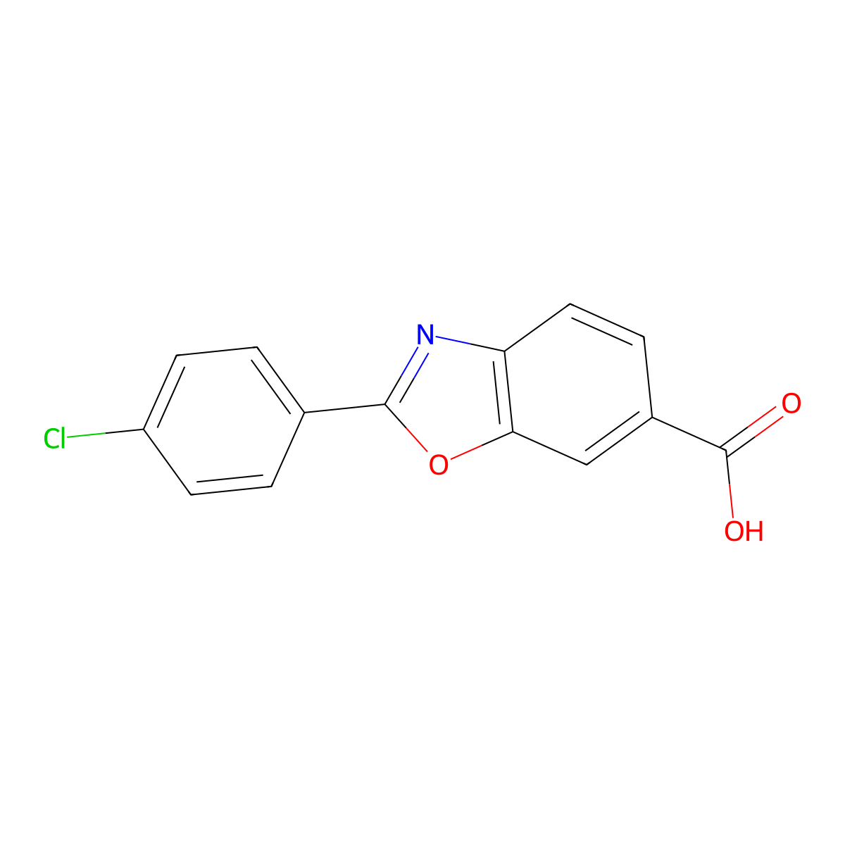 2-(4-Chlorophenyl)-6-benzoxazolecarboxylic acid molecular structure, CAS 1181353-34-3