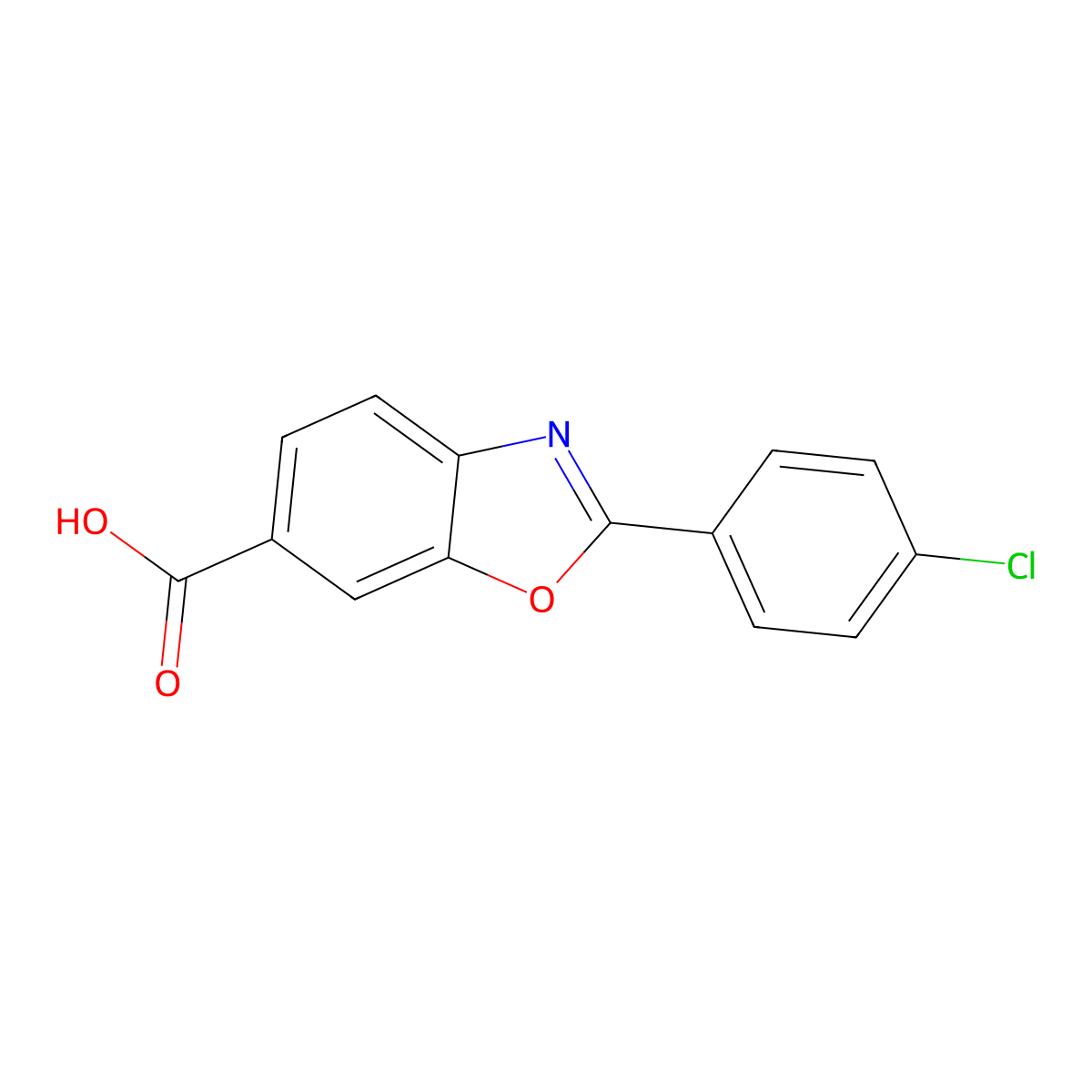 2-(4-Chlorophenyl)-6-benzoxazolecarboxylic acid molecular structure, CAS 1181353-34-3