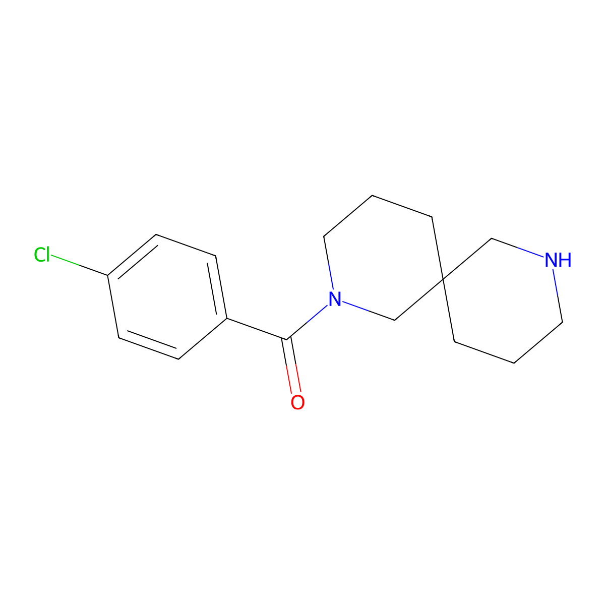 (4-Chlorophenyl)(2,8-diazaspiro[5.5]undecan-2-yl)methanone molecular structure, CAS 1181354-29-9
