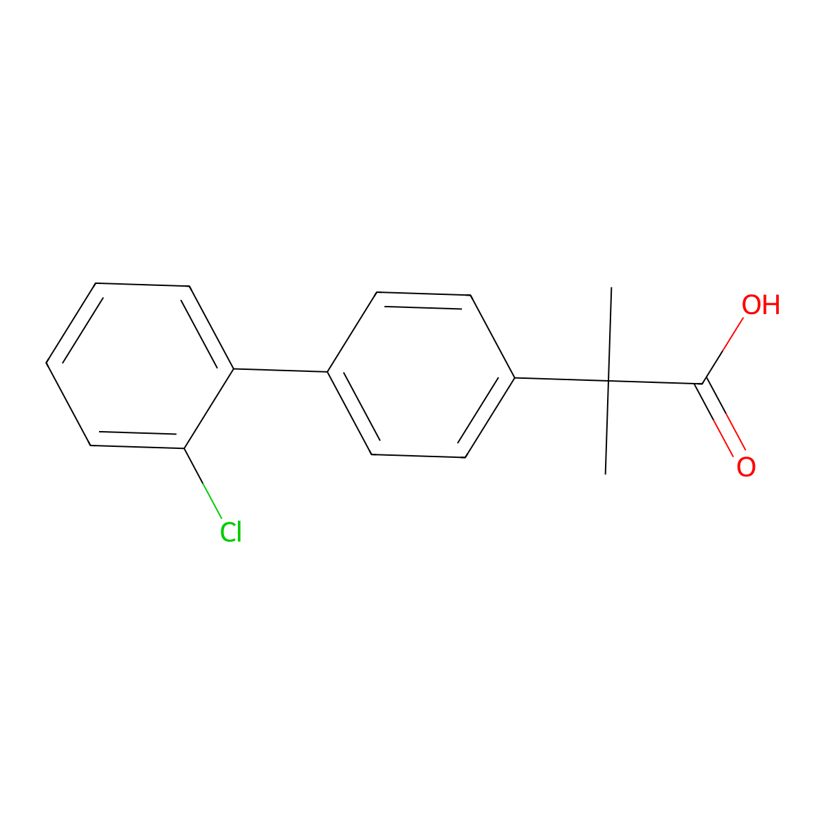 2-(2'-Chloro-[1,1'-biphenyl]-4-yl)-2-methylpropanoic acid molecular structure, CAS 1181359-69-2
