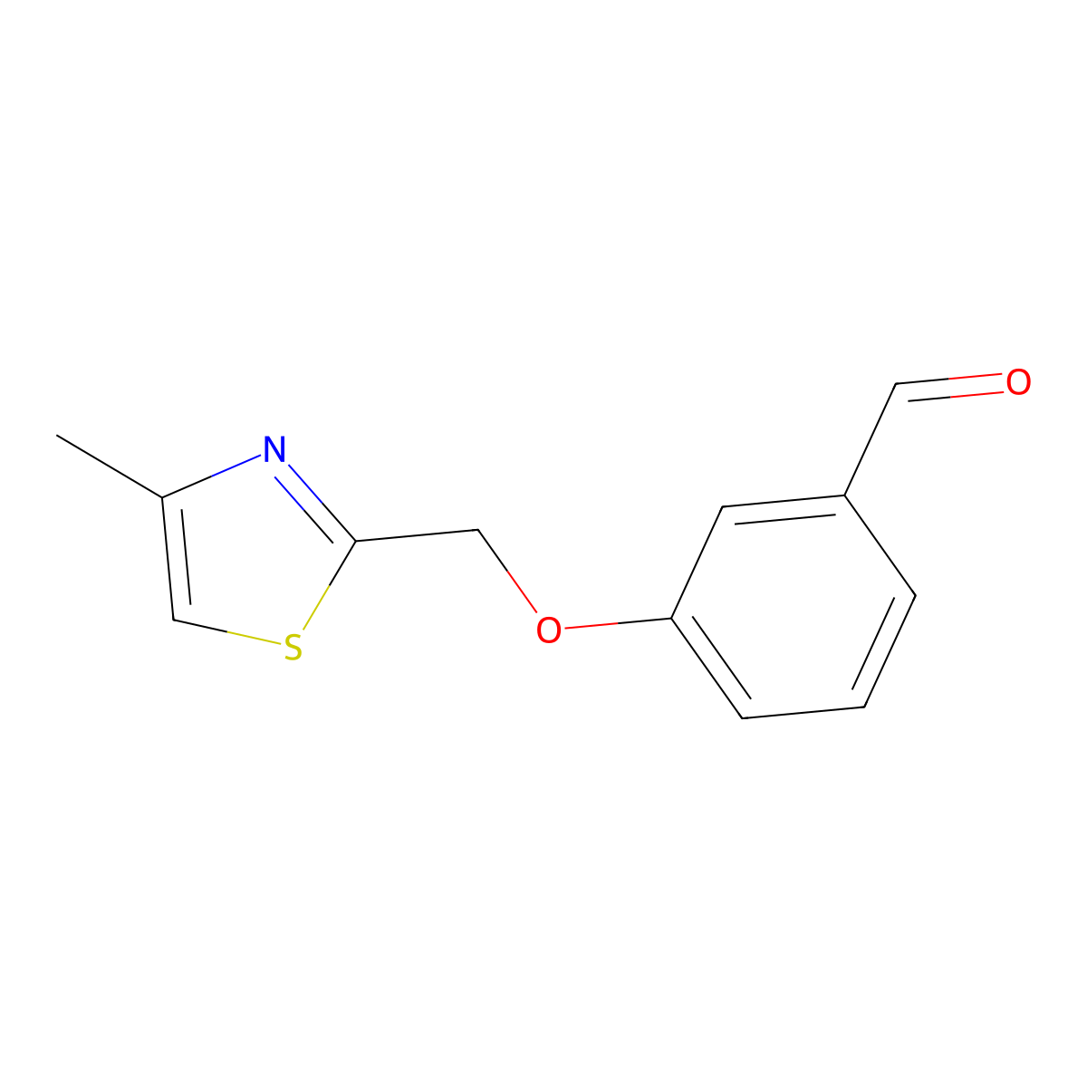 3-((4-Methylthiazol-2-yl)methoxy)benzaldehyde molecular structure, CAS 1181364-32-8