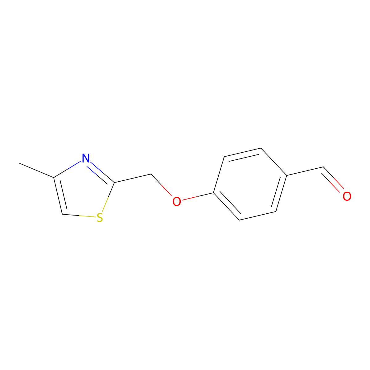 4-((4-Methylthiazol-2-yl)methoxy)benzaldehyde molecular structure, CAS 1181364-43-1