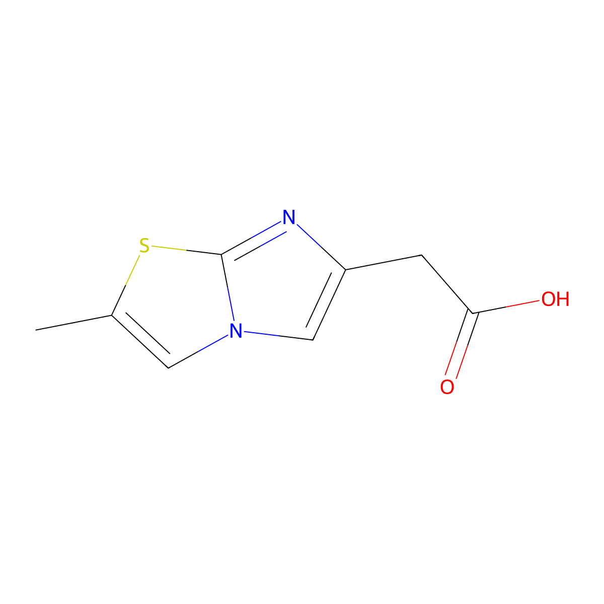 2-(2-Methylimidazo(2,1-b)(1,3)thiazol-6-yl)acetic acid molecular structure, CAS 1181373-40-9