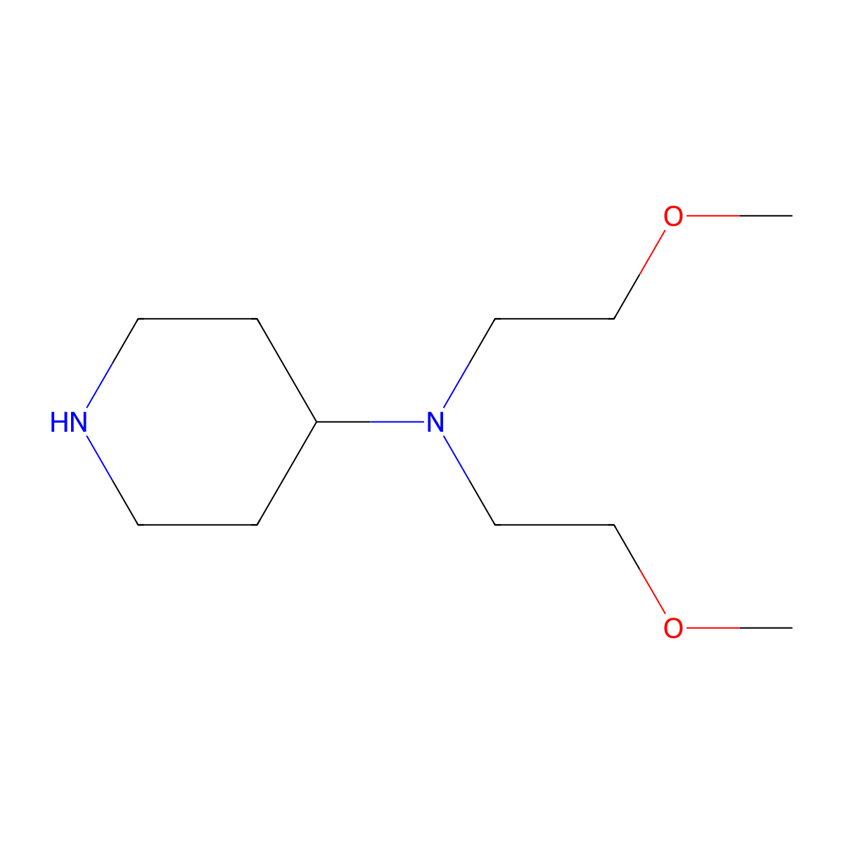 N,N-bis(2-methoxyethyl)piperidin-4-amine molecular structure, CAS 1181375-57-4