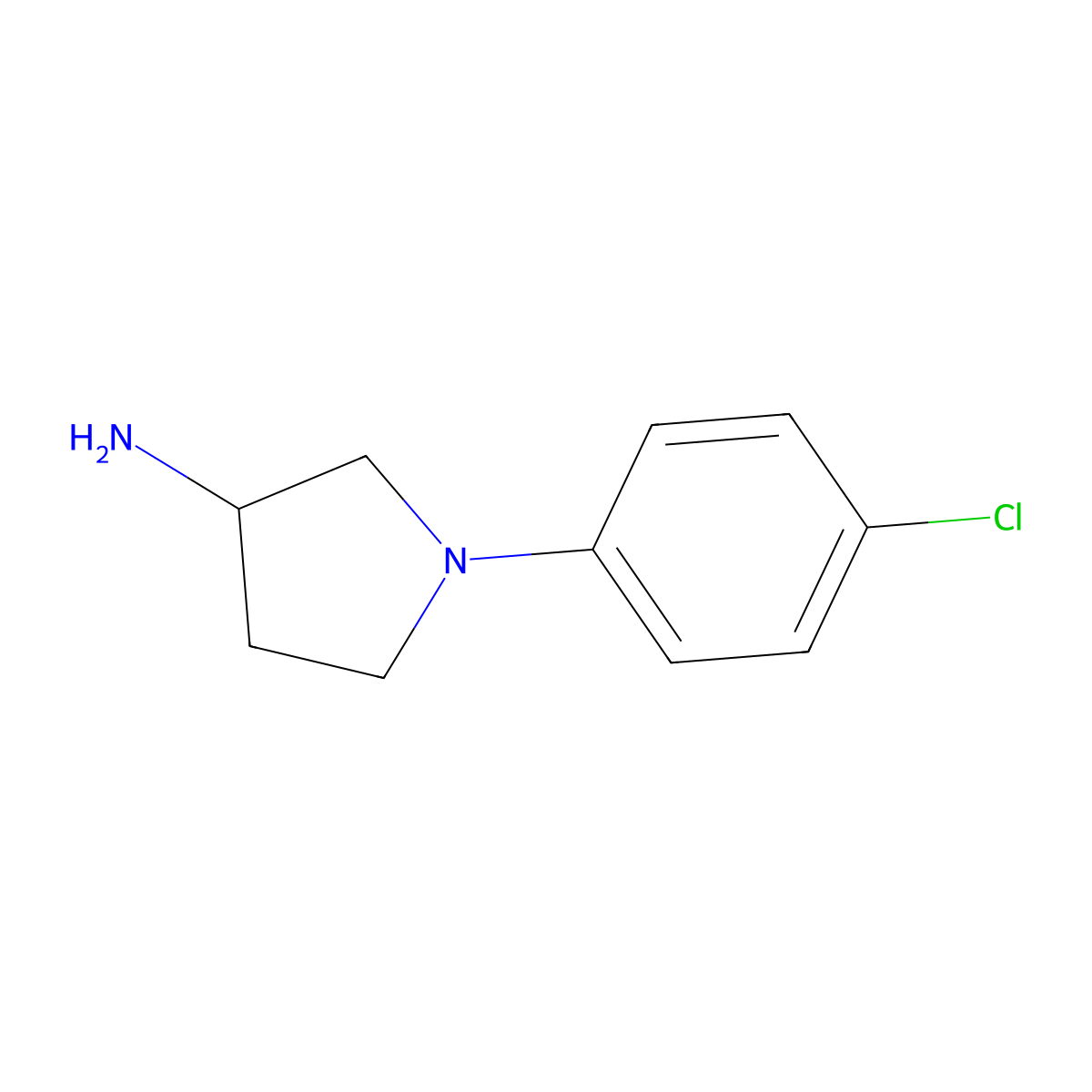 1-(4-Chlorophenyl)pyrrolidin-3-amine molecular structure, CAS 1181375-65-4