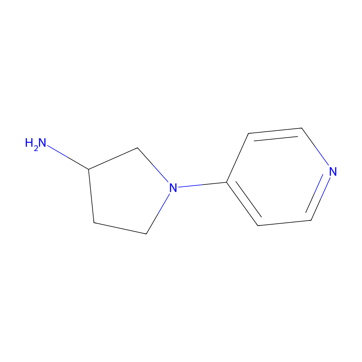 1-(Pyridin-4-yl)pyrrolidin-3-amine molecular structure, CAS 1181375-92-7
