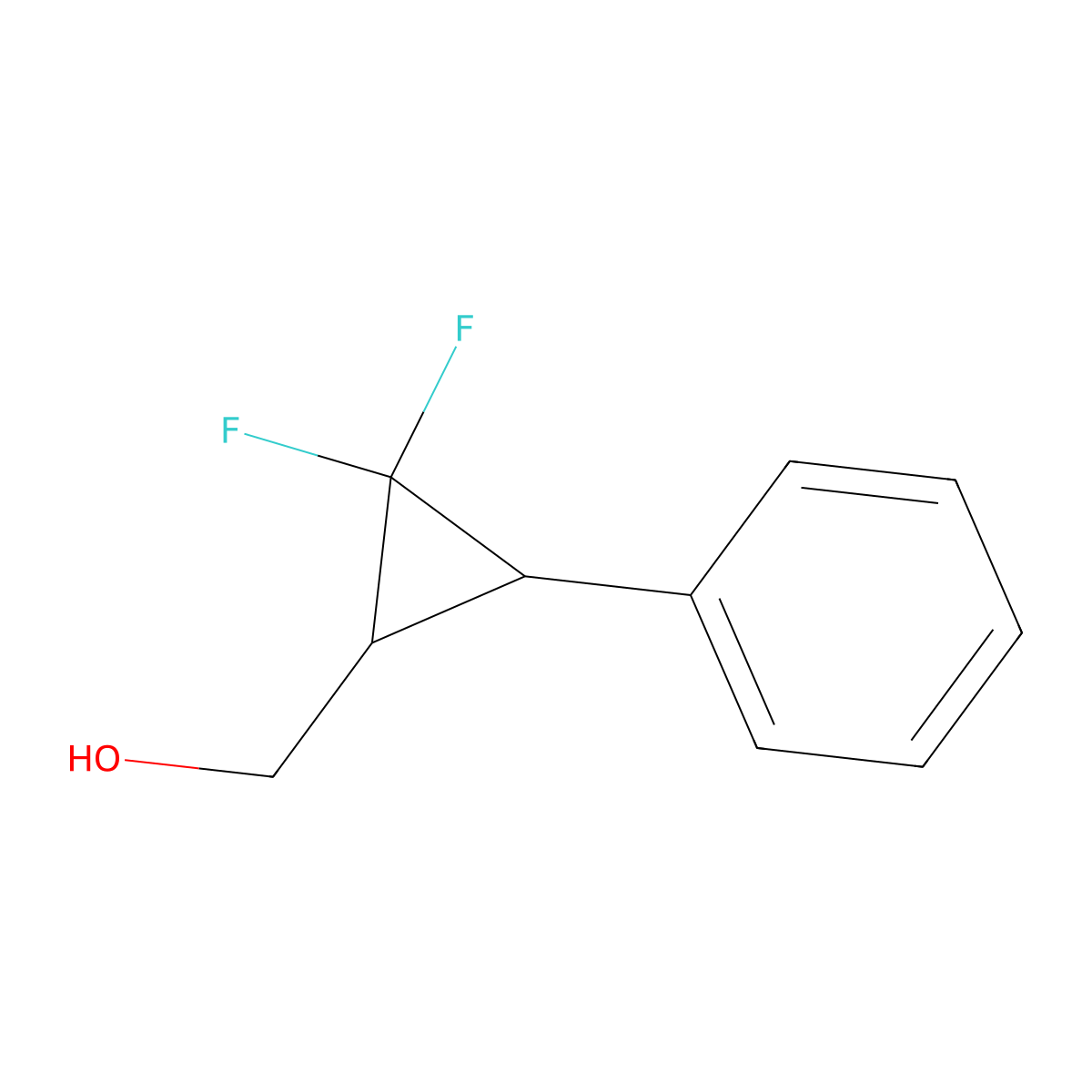 trans-2,2-Difluoro-1-hydroxymethyl-3-phenylcyclopropane molecular structure, CAS 118138-22-0