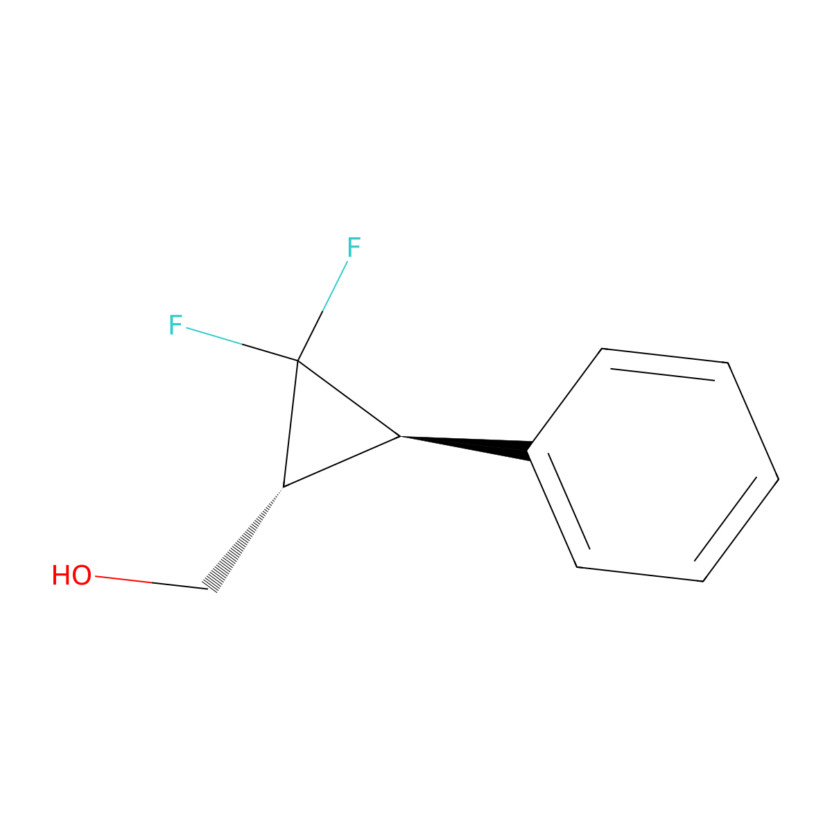 trans-2,2-Difluoro-1-hydroxymethyl-3-phenylcyclopropane molecular structure, CAS 118138-22-0