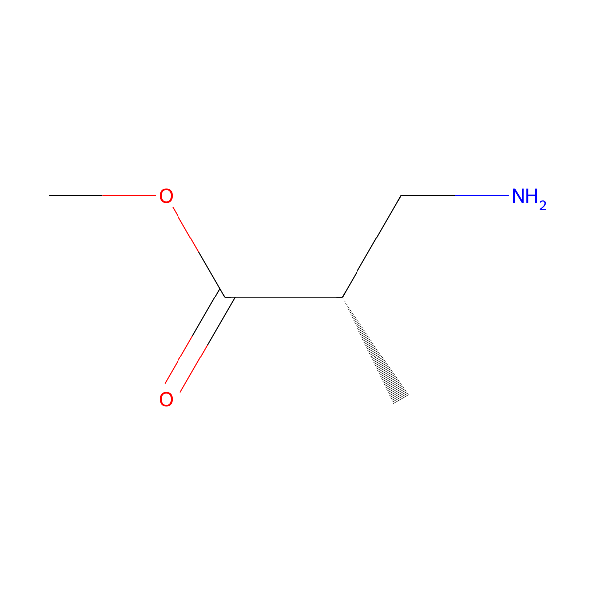 methyl (2S)-3-amino-2-methylpropanoate molecular structure, CAS 118138-56-0