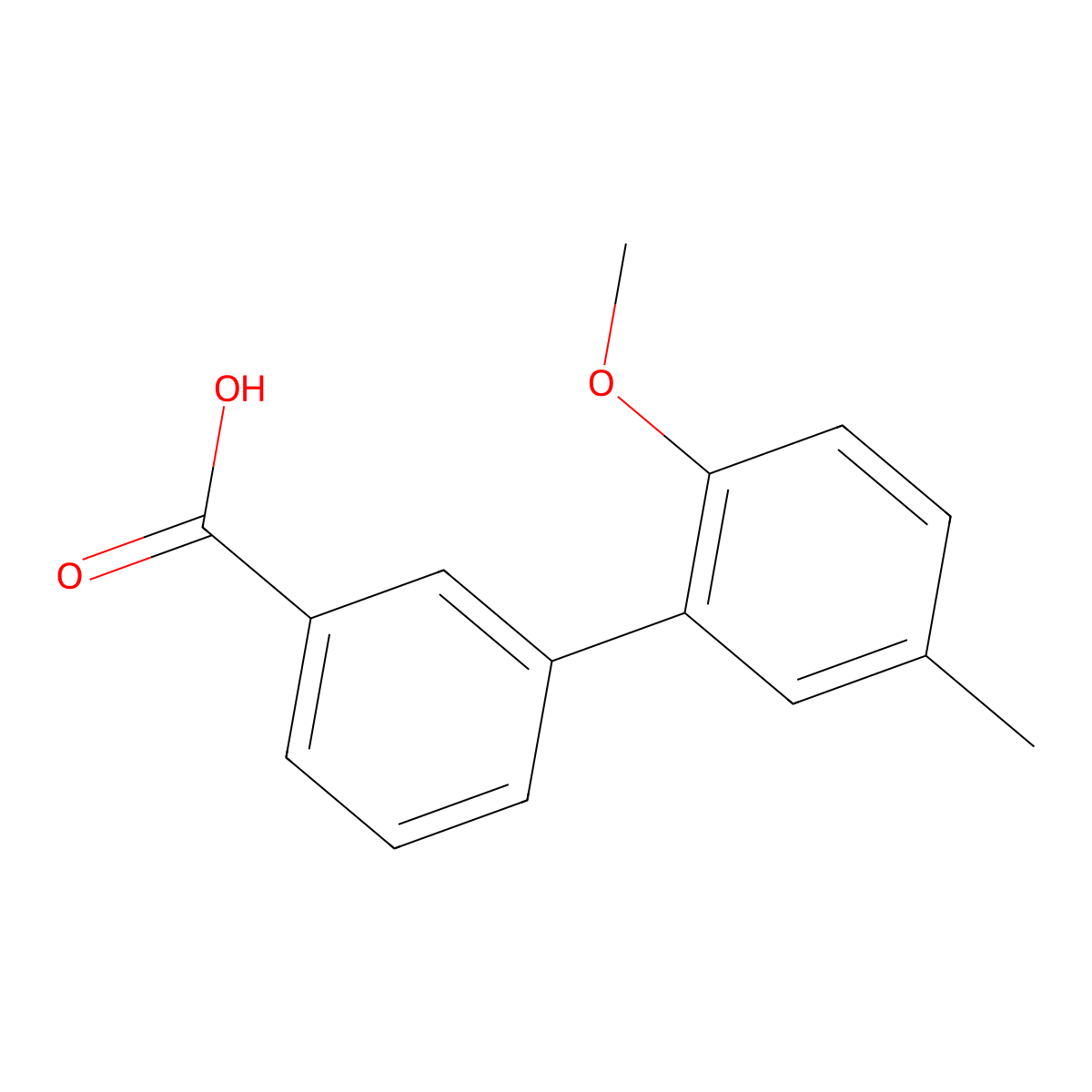 2'-Methoxy-5'-methylbiphenyl-3-carboxylic acid molecular structure, CAS 1181381-20-3