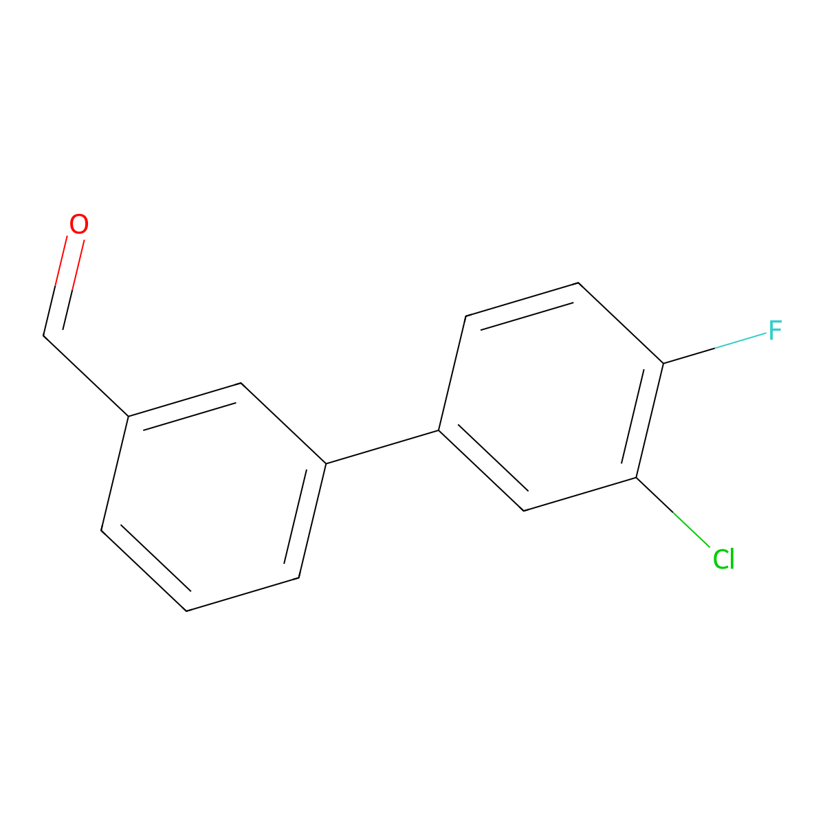 3-(3-Chloro-4-fluorophenyl)benzaldehyde molecular structure, CAS 1181381-74-7