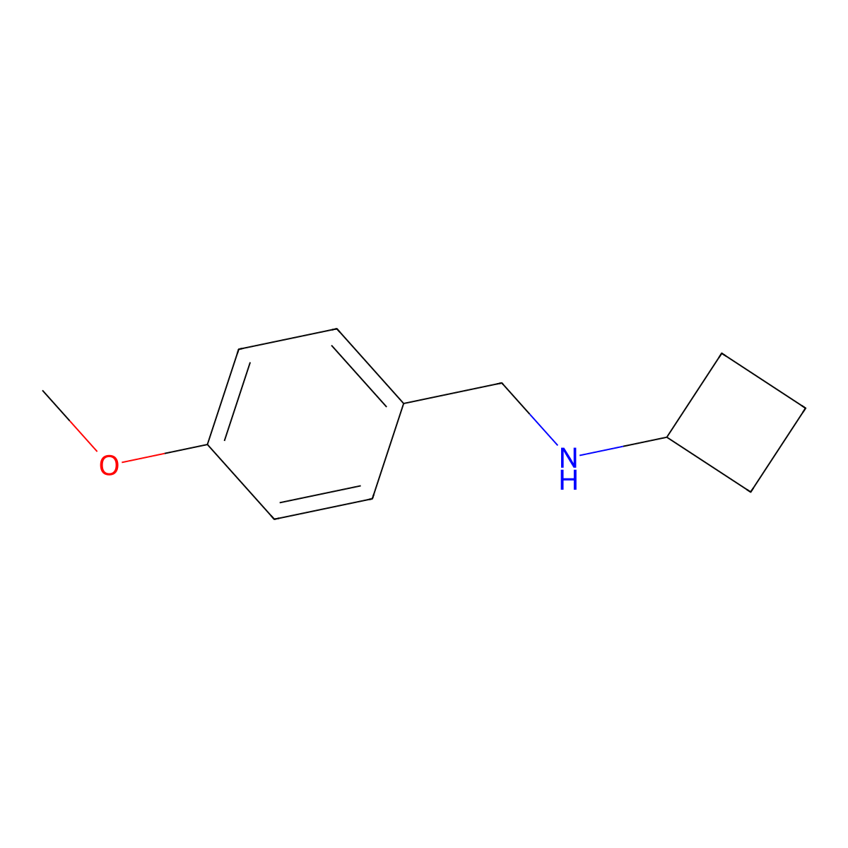 N-[(4-methoxyphenyl)methyl]cyclobutanamine molecular structure, CAS 1181382-84-2