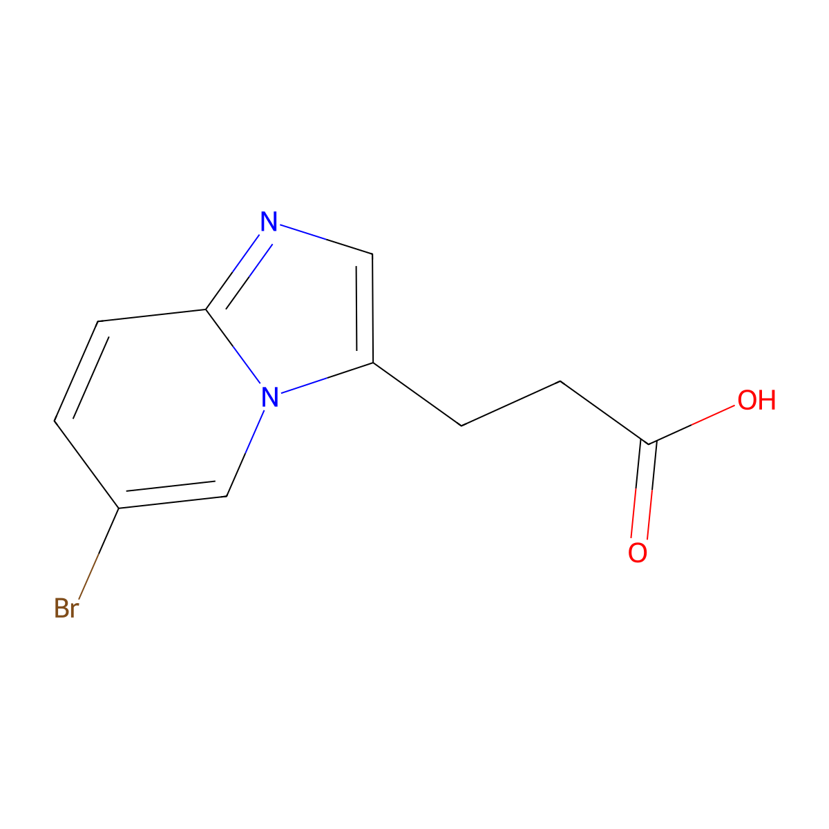 3-{6-Bromoimidazo[1,2-A]pyridin-3-YL}propanoic acid molecular structure, CAS 1181383-65-2