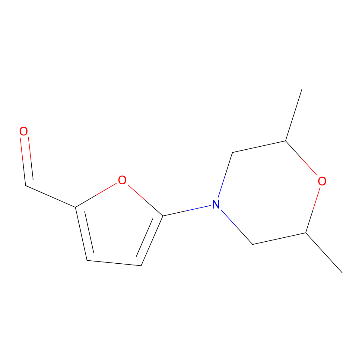 5-(2,6-Dimethylmorpholino)furan-2-carbaldehyde molecular structure, CAS 1181388-11-3