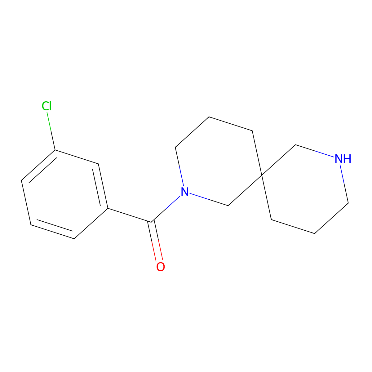 (3-Chlorophenyl)(2,8-diazaspiro[5.5]undecan-2-yl)methanone molecular structure, CAS 1181392-84-6