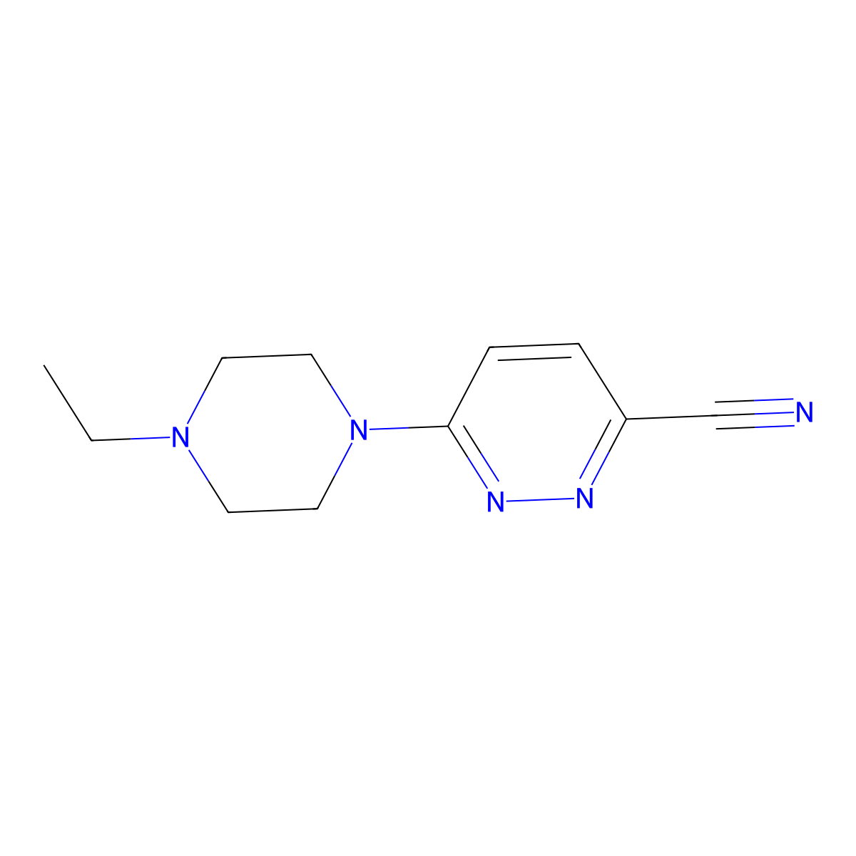 6-(4-Ethylpiperazin-1-yl)pyridazine-3-carbonitrile molecular structure, CAS 1181393-95-2