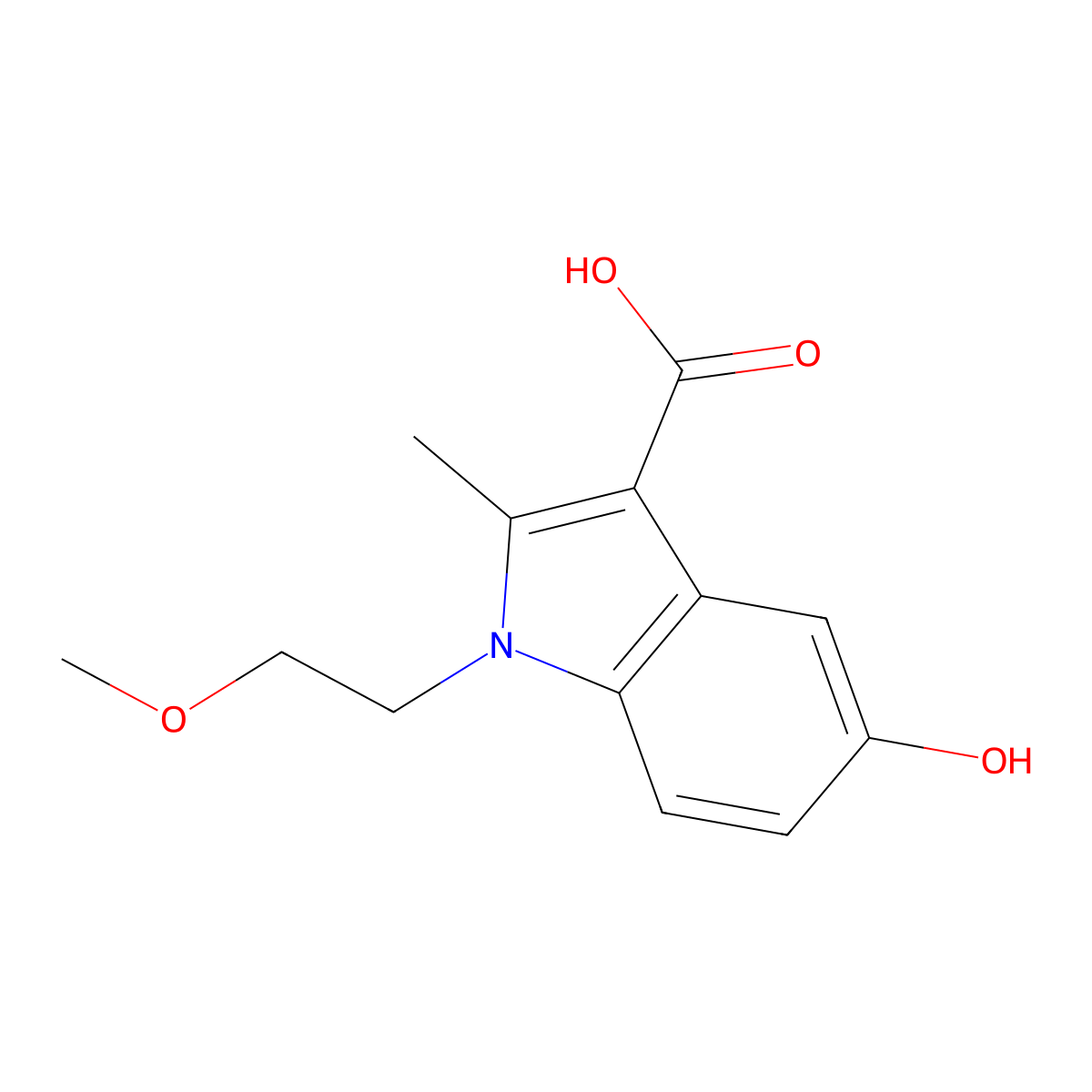 5-Hydroxy-1-(2-methoxyethyl)-2-methyl-1H-indole-3-carboxylic acid molecular structure, CAS 1181394-09-1