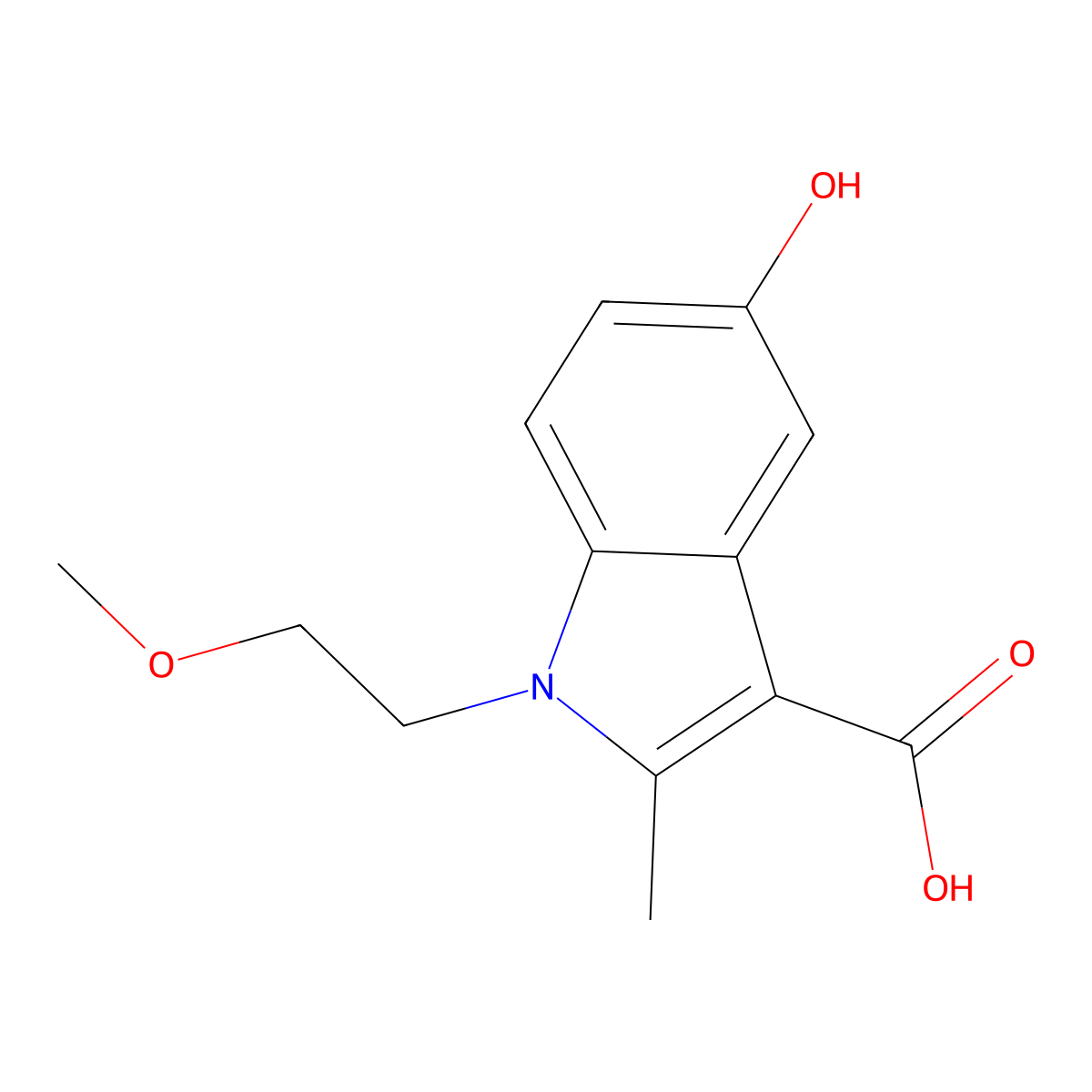 5-Hydroxy-1-(2-methoxyethyl)-2-methyl-1H-indole-3-carboxylic acid molecular structure, CAS 1181394-09-1