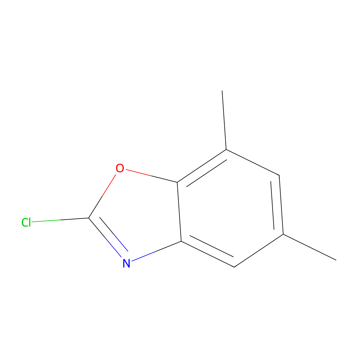 2-Chloro-5,7-dimethyl-1,3-benzoxazole molecular structure, CAS 1181394-66-0