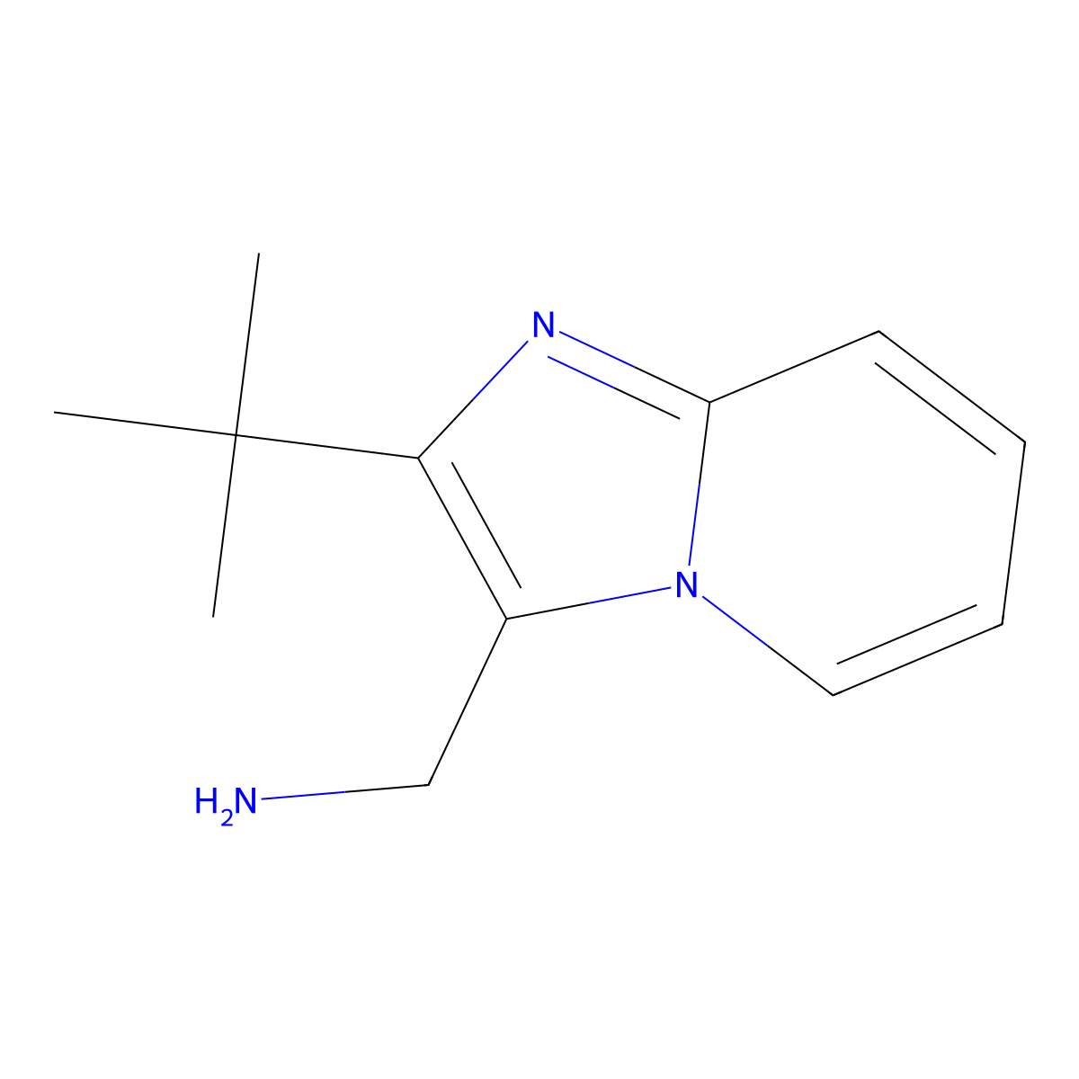 (2-Tert-butylimidazo[1,2-A]pyridin-3-YL)methanamine molecular structure, CAS 1181400-22-5