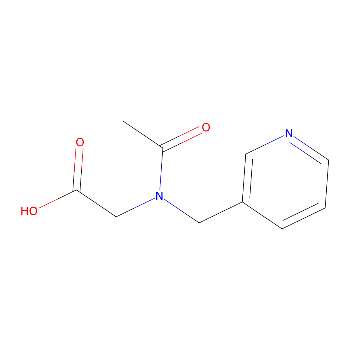 2-{N-[(pyridin-3-yl)methyl]acetamido}acetic acid molecular structure, CAS 1181402-48-1