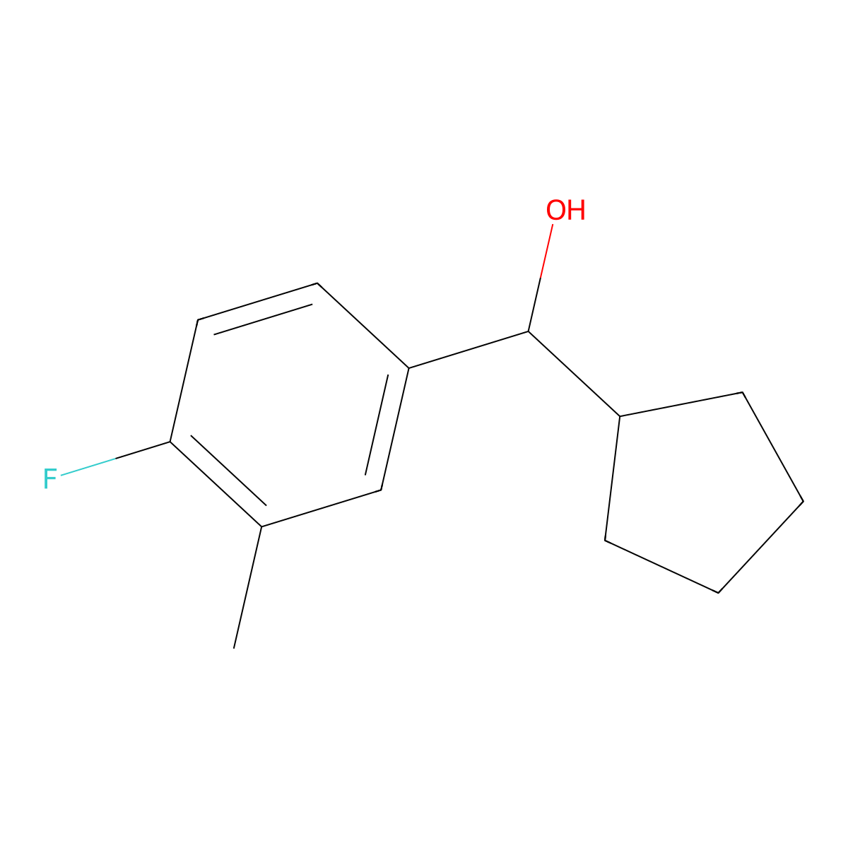 alpha-Cyclopentyl-4-fluoro-3-methylbenZenemethanol molecular structure, CAS 1181402-56-1