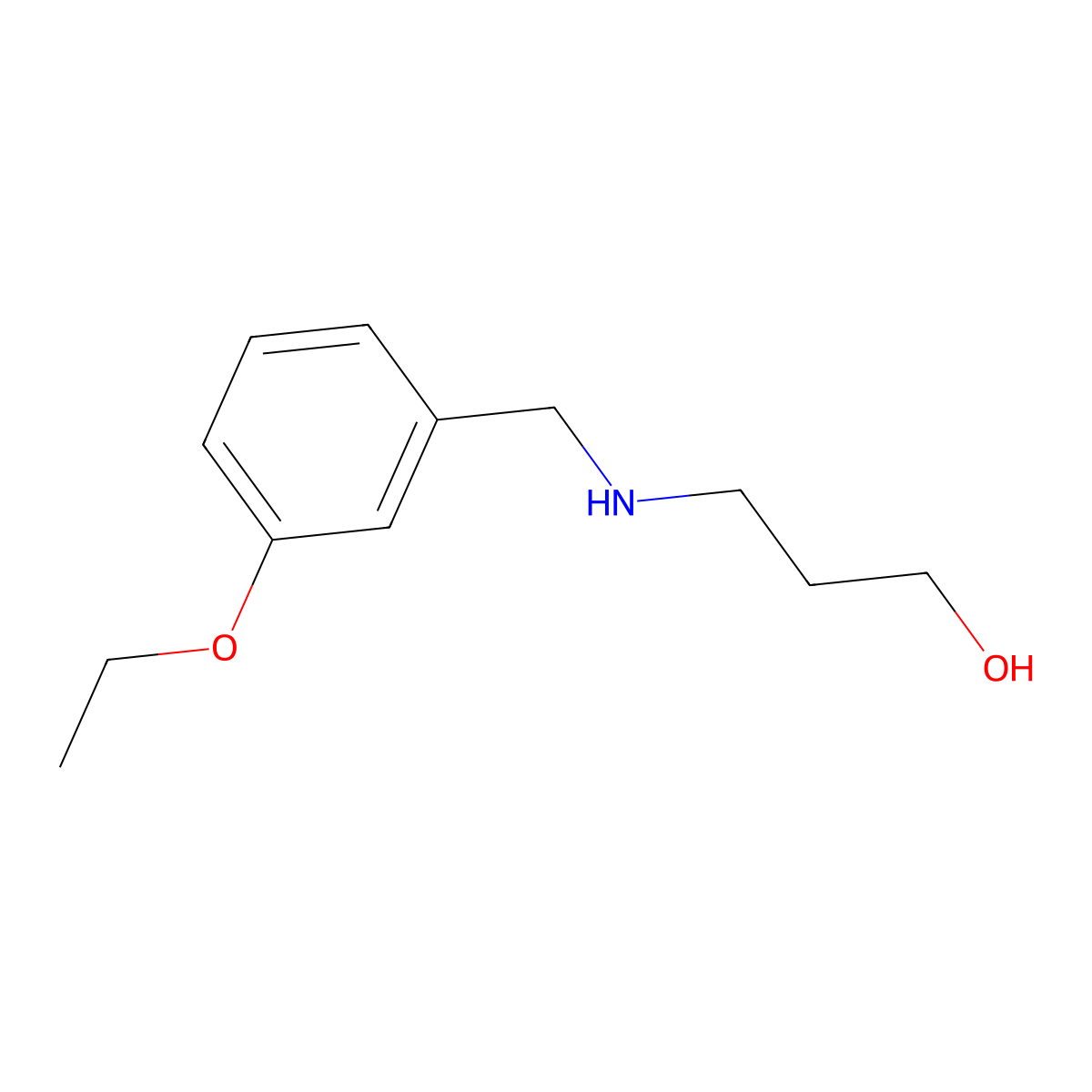 3-{[(3-Ethoxyphenyl)methyl]amino}propan-1-ol molecular structure, CAS 1181402-70-9