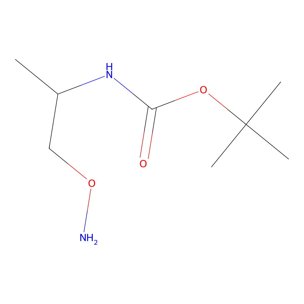 tert-butyl N-[1-(aminooxy)propan-2-yl]carbamate molecular structure, CAS 1181404-95-4