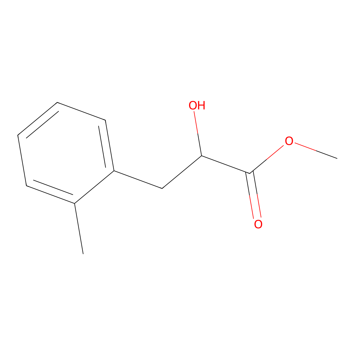 Methyl 2-hydroxy-3-(2-methylphenyl)propanoate molecular structure, CAS 1181405-14-0