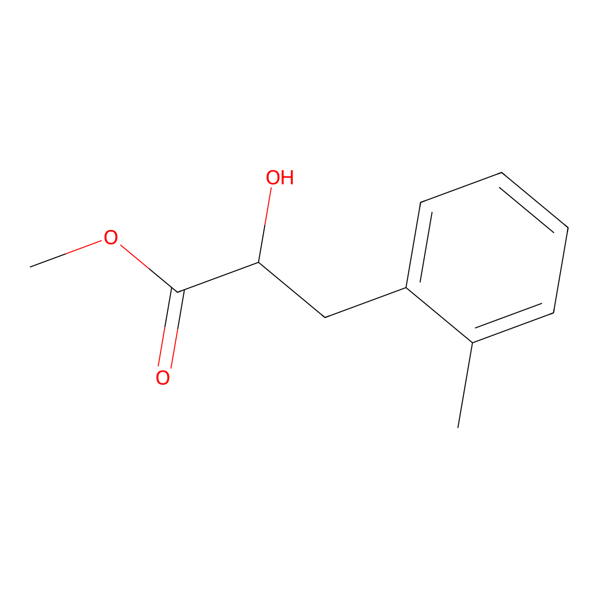 Methyl 2-hydroxy-3-(2-methylphenyl)propanoate molecular structure, CAS 1181405-14-0