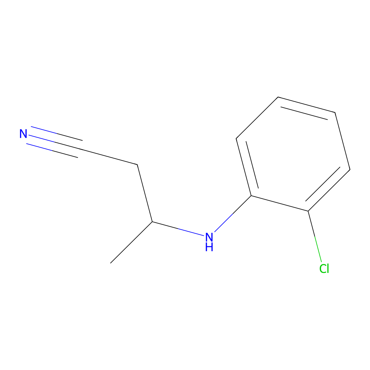 3-[(2-Chlorophenyl)amino]butanenitrile molecular structure, CAS 1181405-24-2
