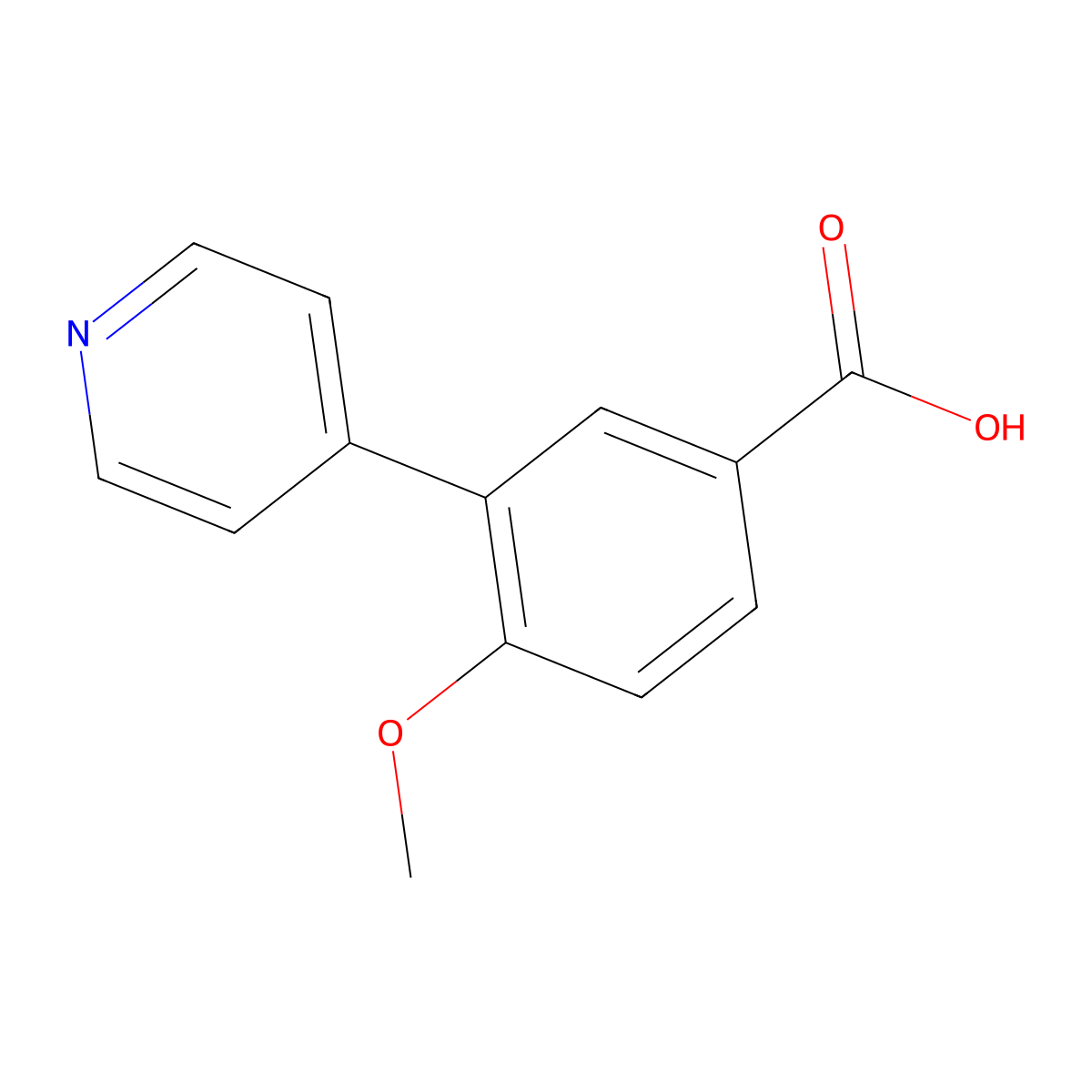 4-Methoxy-3-(pyridin-4-yl)benzoic acid molecular structure, CAS 1181409-05-1