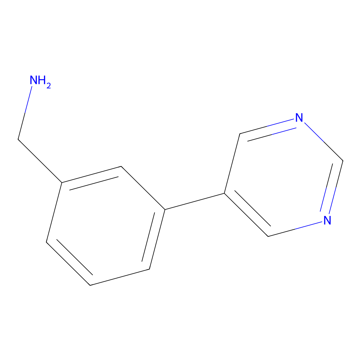 [3-(Pyrimidin-5-yl)phenyl]methanamine molecular structure, CAS 1181409-07-3