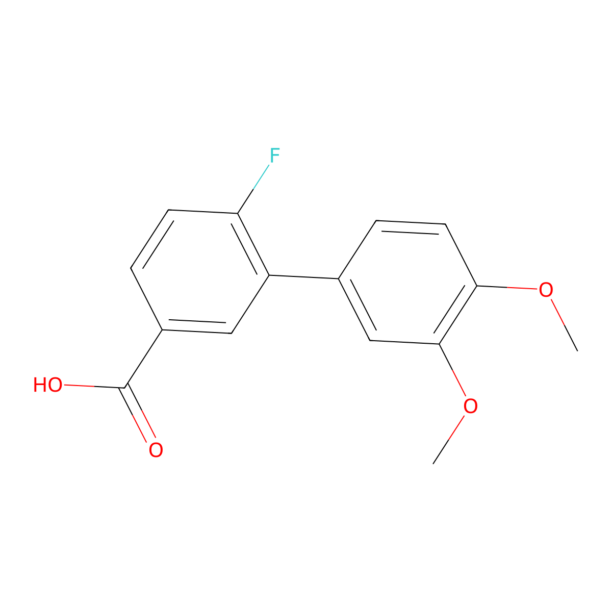 3-(3,4-Dimethoxyphenyl)-4-fluorobenzoic acid molecular structure, CAS 1181441-50-8