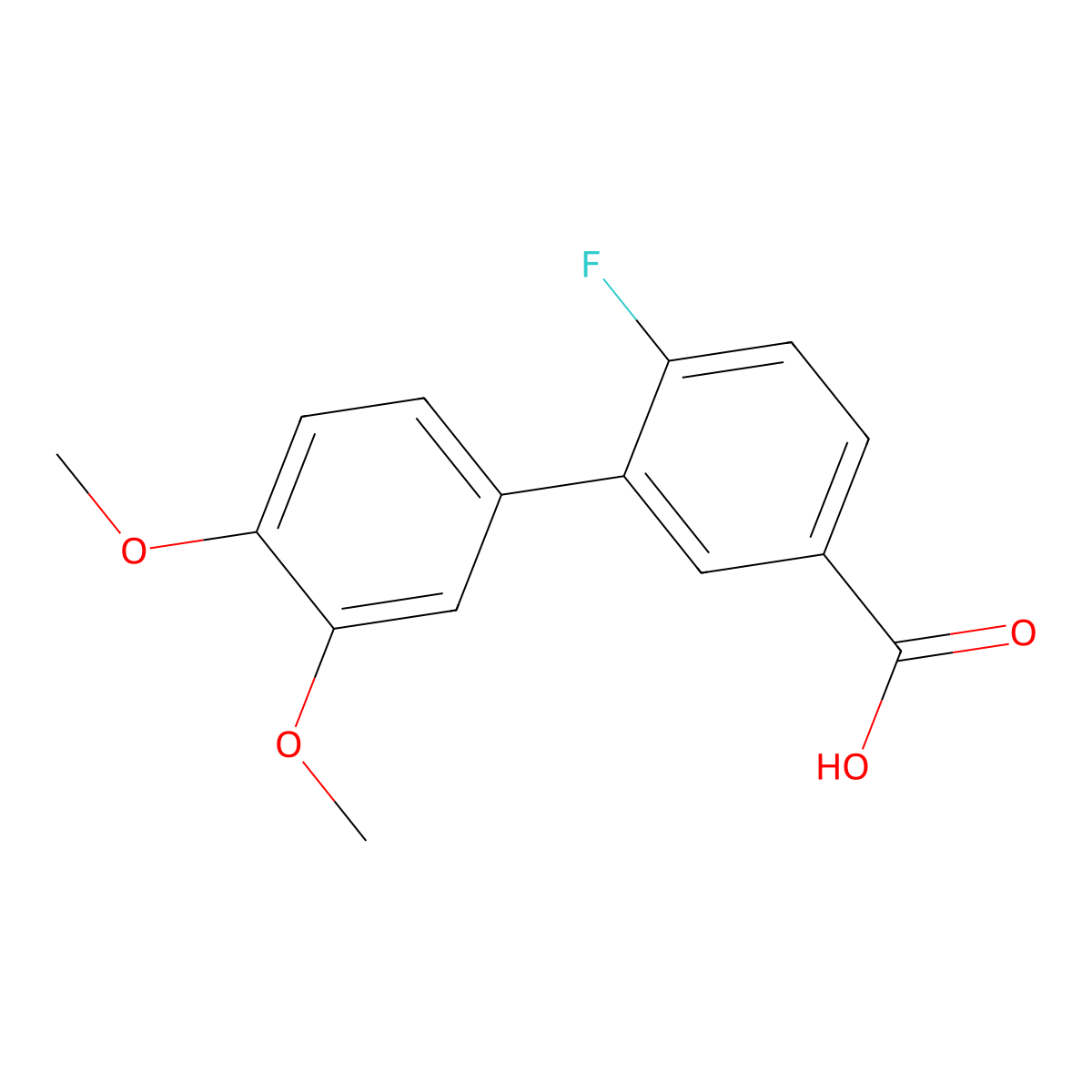 3-(3,4-Dimethoxyphenyl)-4-fluorobenzoic acid molecular structure, CAS 1181441-50-8