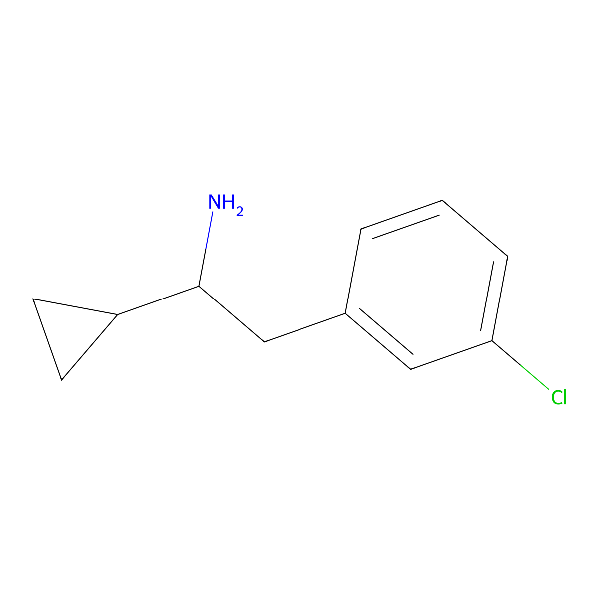 2-(3-Chlorophenyl)-1-cyclopropylethan-1-amine molecular structure, CAS 1181447-41-5