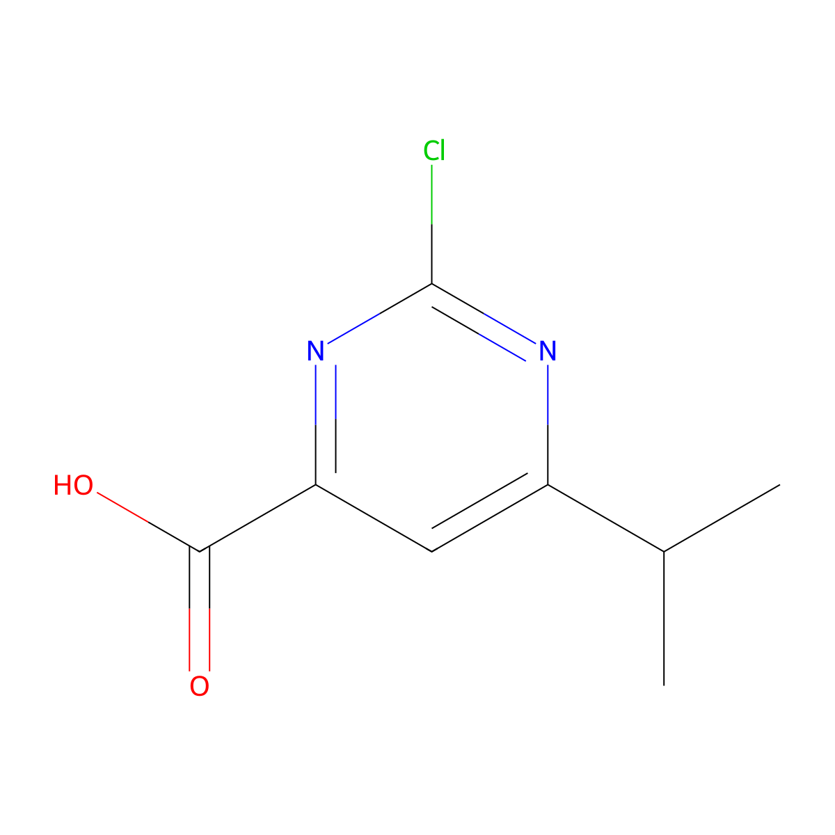 2-Chloro-6-isopropylpyrimidine-4-carboxylic acid molecular structure, CAS 1181448-06-5