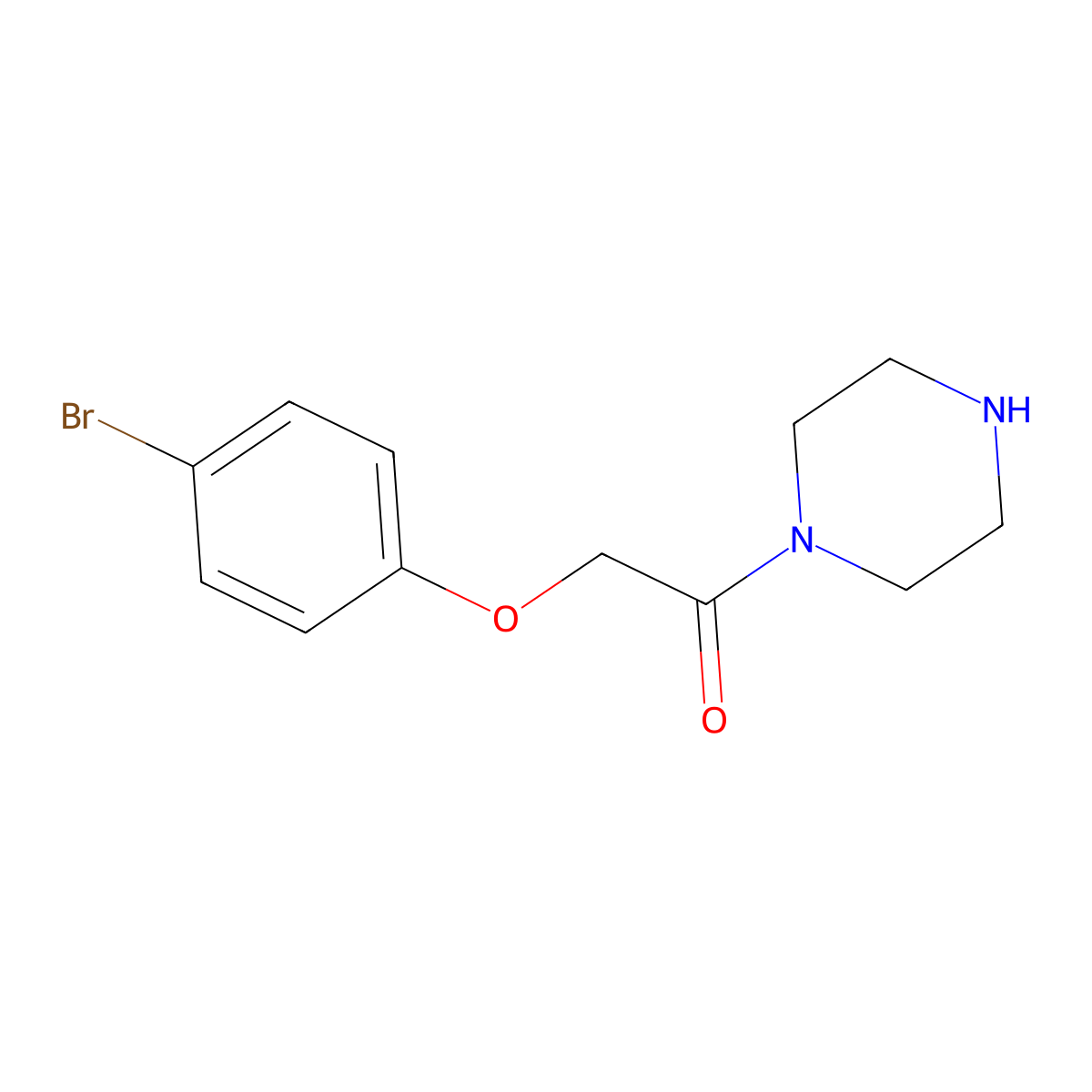 2-(4-Bromophenoxy)-1-(piperazin-1-yl)ethan-1-one molecular structure, CAS 1181448-60-1