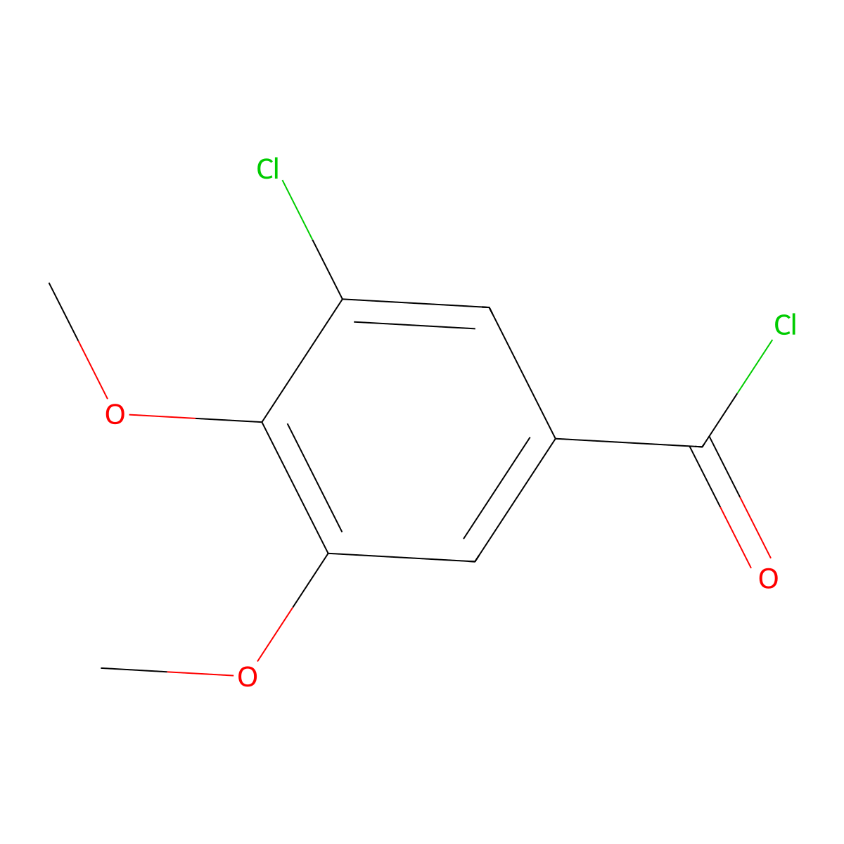 3-Chloro-4,5-dimethoxybenzoyl chloride molecular structure, CAS 1181450-42-9
