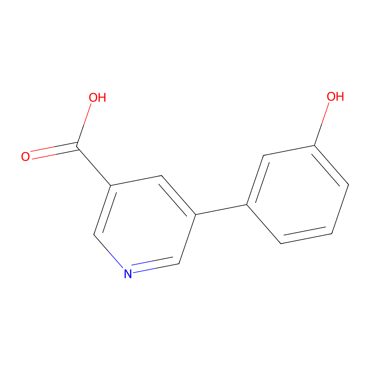 5-(3-Hydroxyphenyl)pyridine-3-carboxylic acid molecular structure, CAS 1181452-05-0