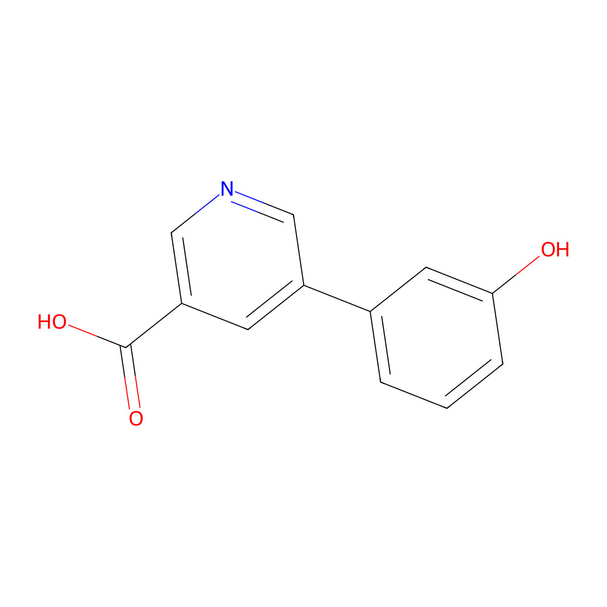 5-(3-Hydroxyphenyl)pyridine-3-carboxylic acid molecular structure, CAS 1181452-05-0